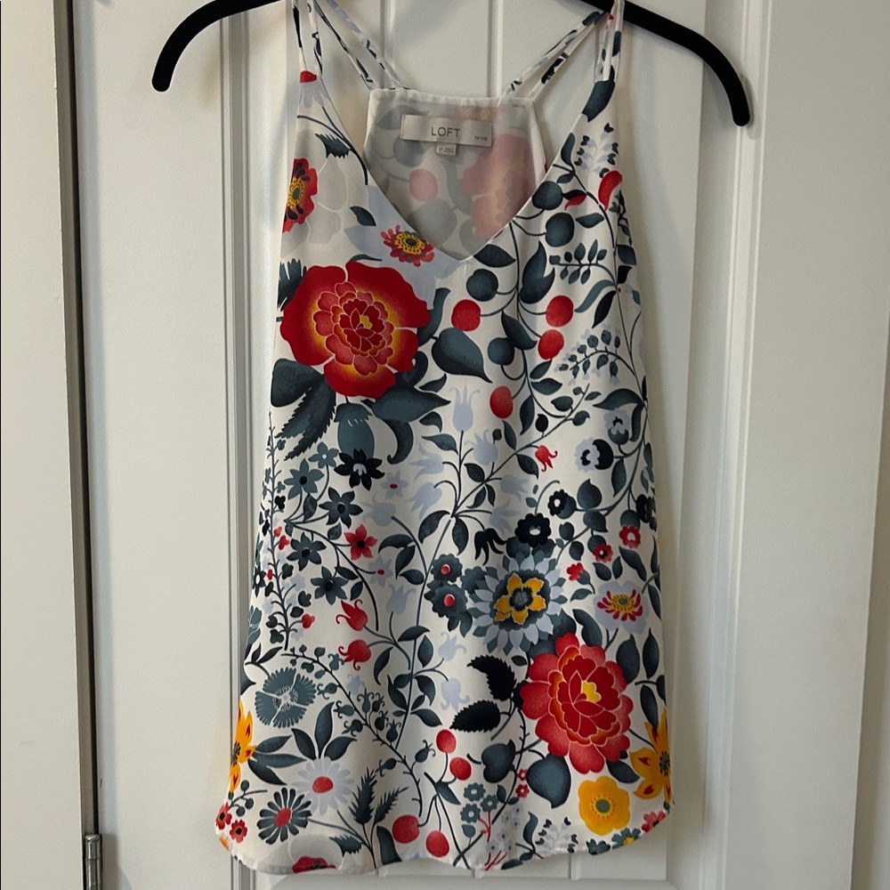 LOFT Floral Camisole - Red, Yellow, Blue